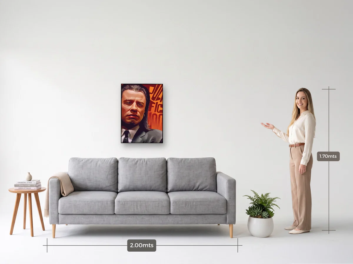 Quadro 50×70 · Filete · preta · Sala · sofá de 2,00 m