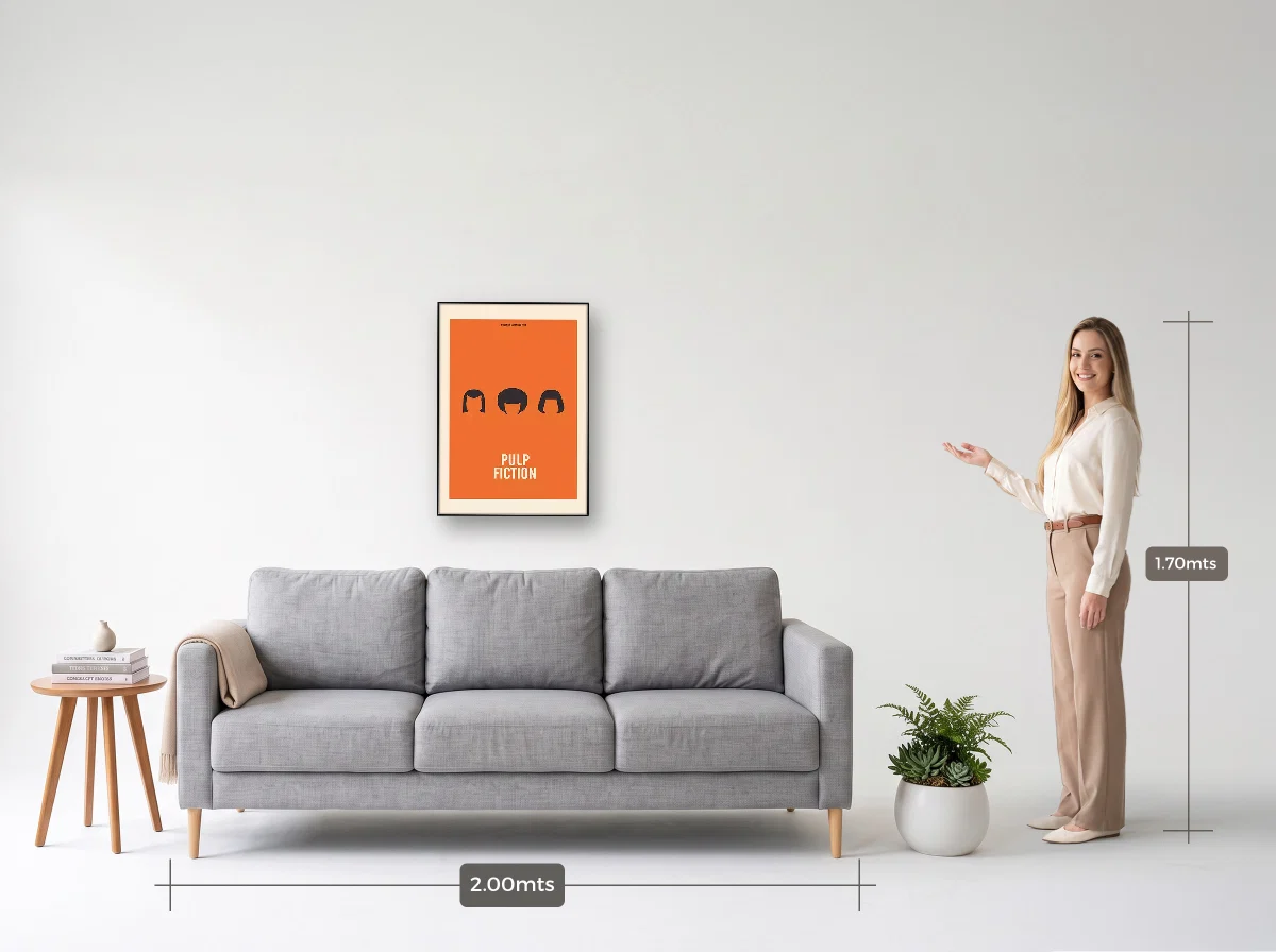 Quadro 50×70 · Filete · preta · Sala · sofá de 2,00 m