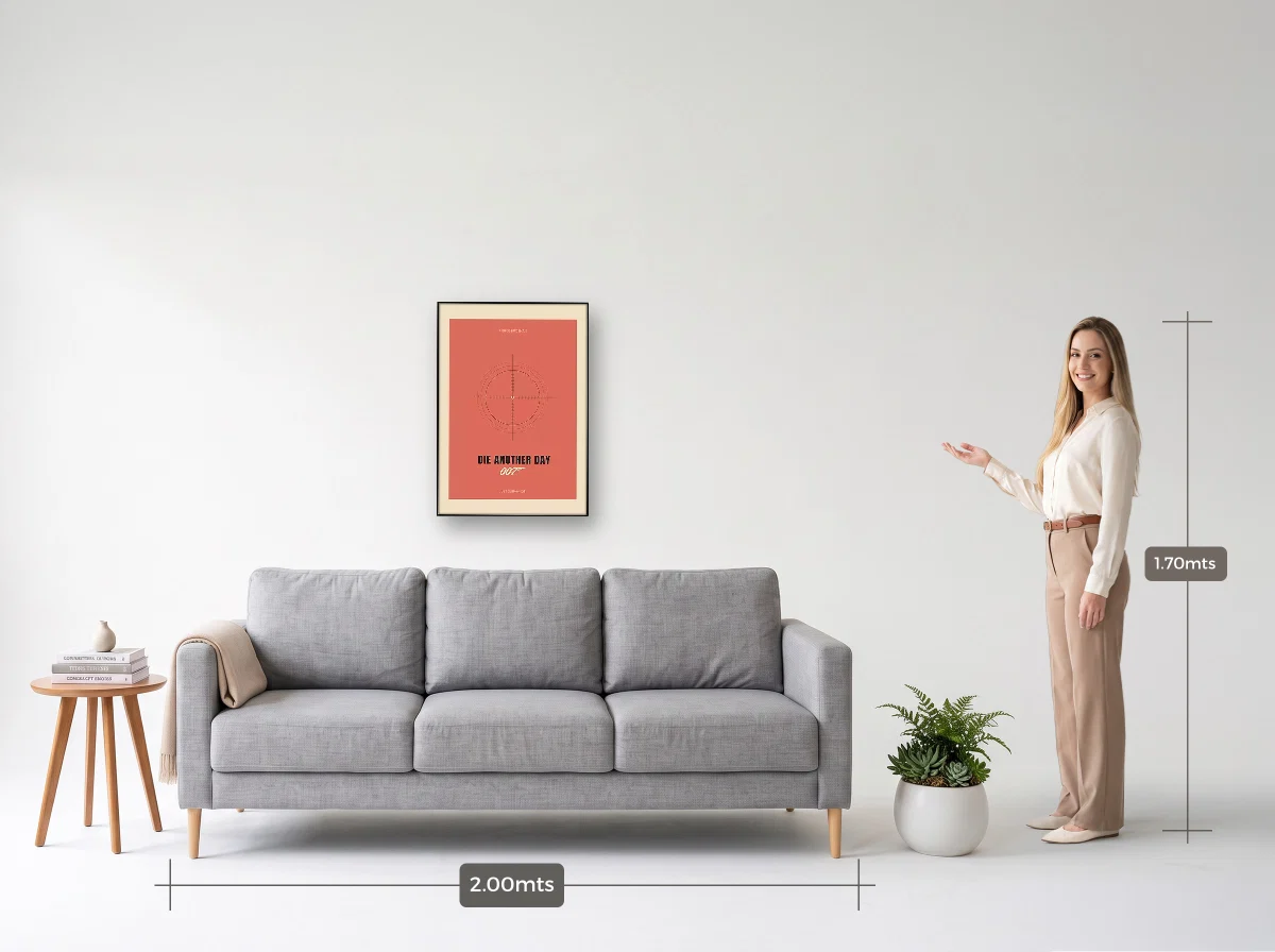 Quadro 50×70 · Filete · preta · Sala · sofá de 2,00 m