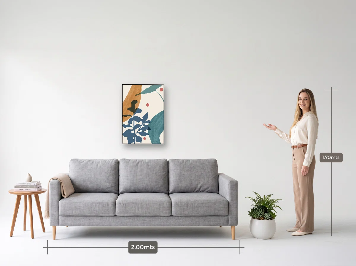 Quadro 50×70 · Filete · preta · Sala · sofá de 2,00 m