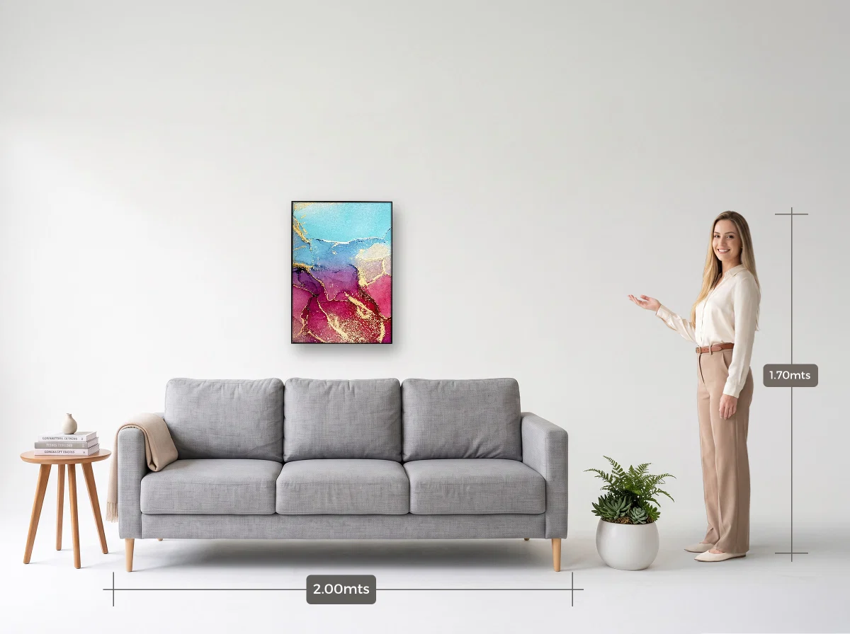 Quadro 50×70 · Filete · preta · Sala · sofá de 2,00 m