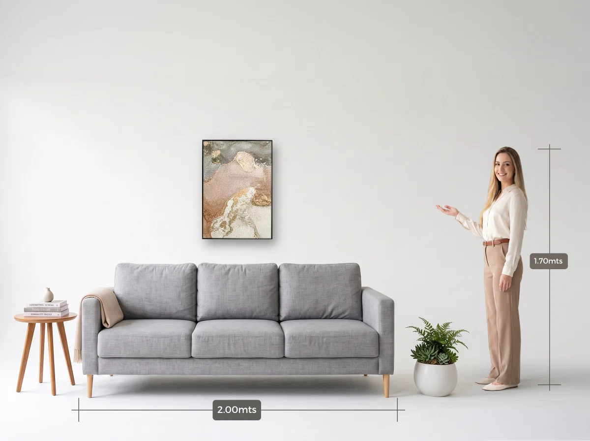 Quadro 50×70 · Filete · preta · Sala · sofá de 2,00 m