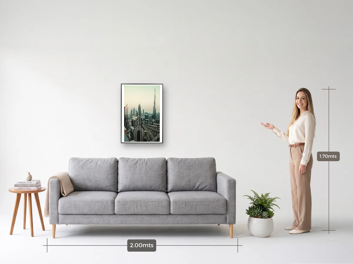 Quadro 50×70 · Filete · preta · Sala · sofá de 2,00 m