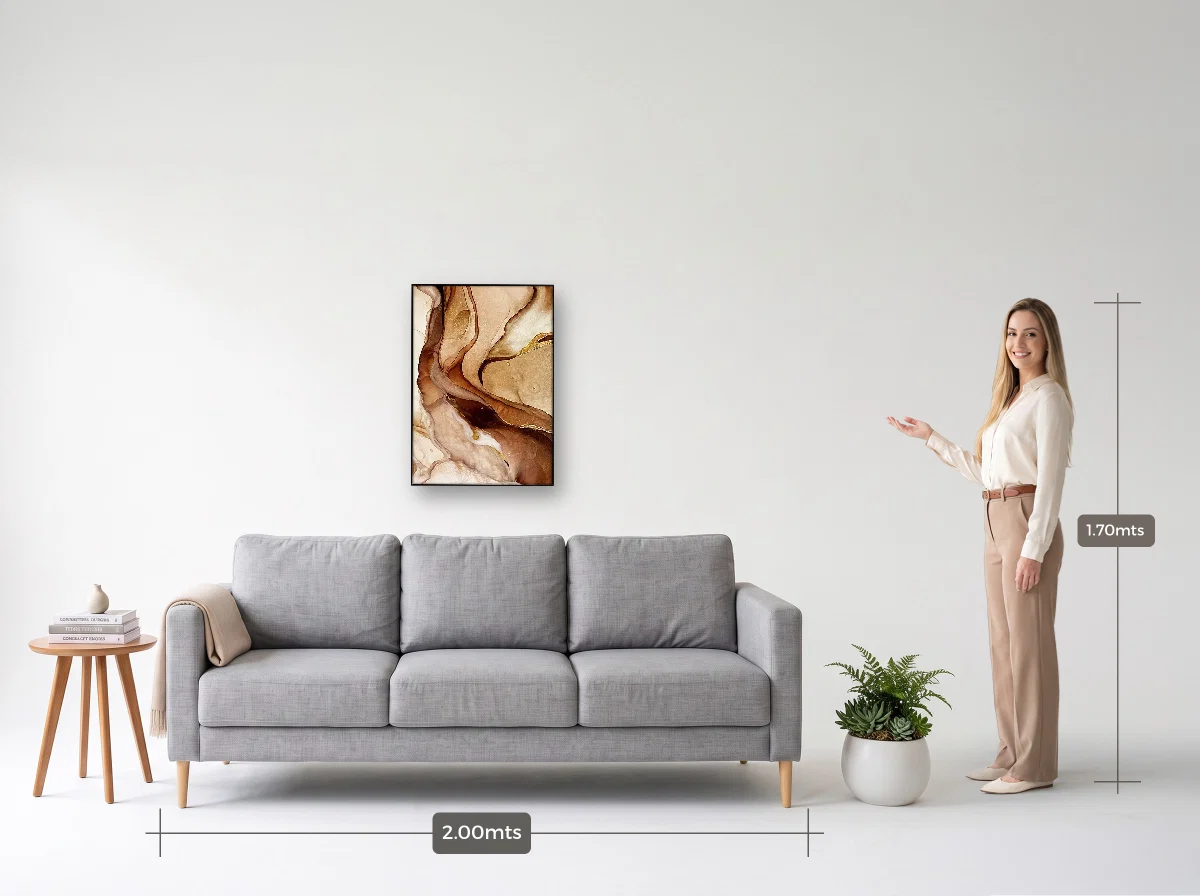 Quadro 50×70 · Filete · preta · Sala · sofá de 2,00 m
