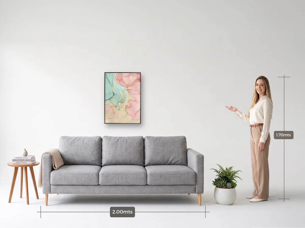 Quadro 50×70 · Filete · preta · Sala · sofá de 2,00 m