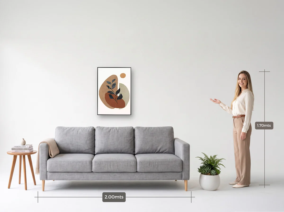 Quadro 50×70 · Filete · preta · Sala · sofá de 2,00 m