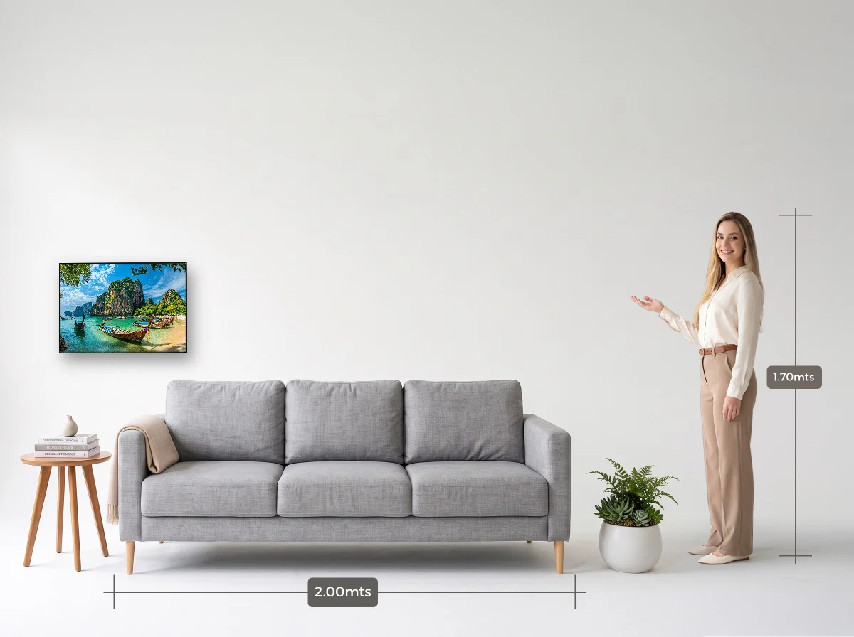 Quadro 50×70 · Filete · preta · Sala · sofá de 2,00 m
