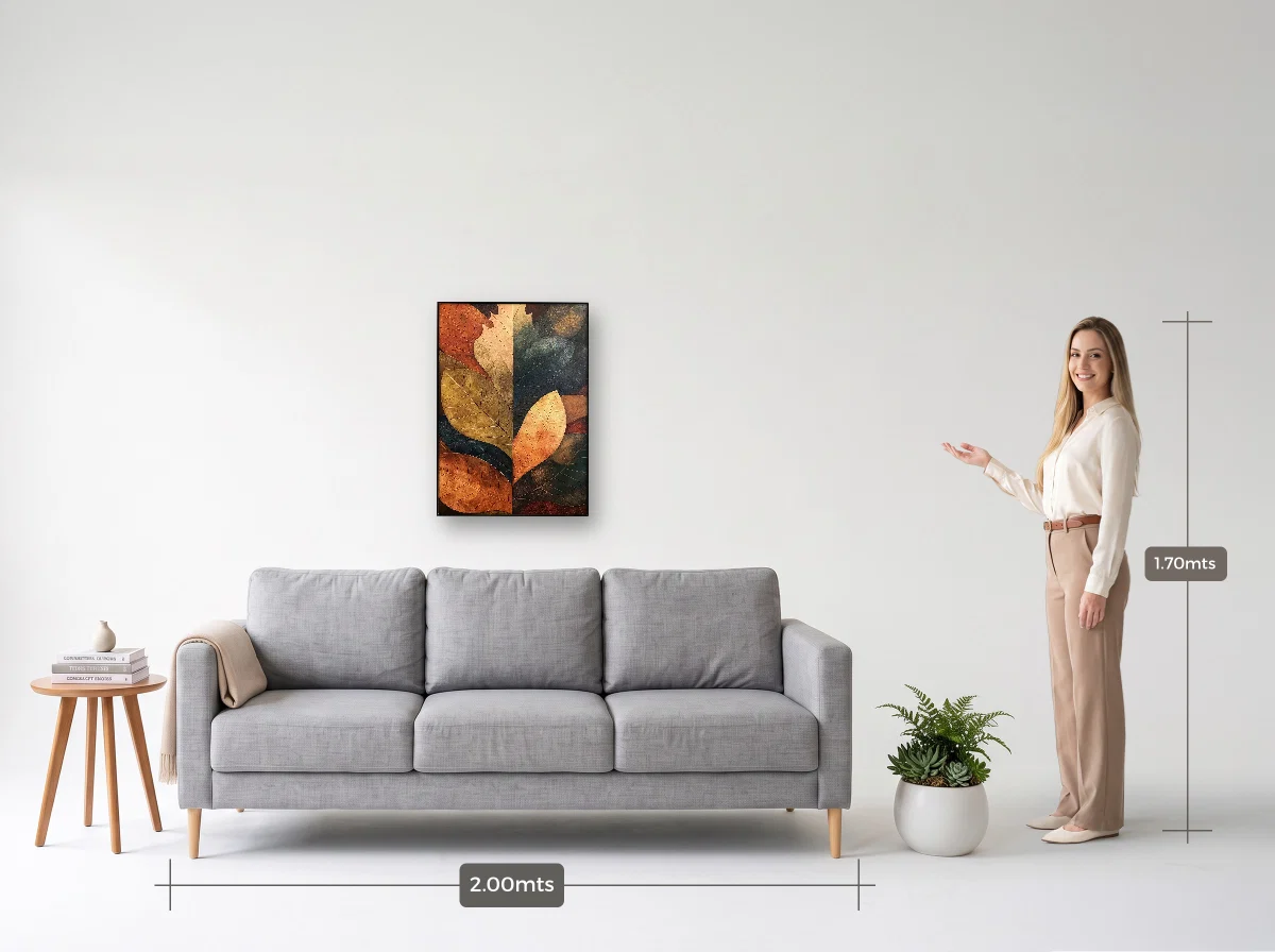 Quadro 50×70 · Filete · preta · Sala · sofá de 2,00 m