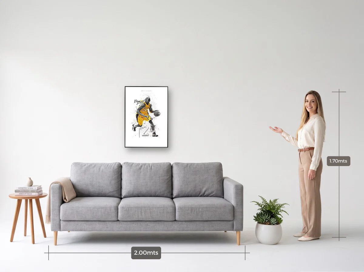 Quadro 50×70 · Filete · preta · Sala · sofá de 2,00 m
