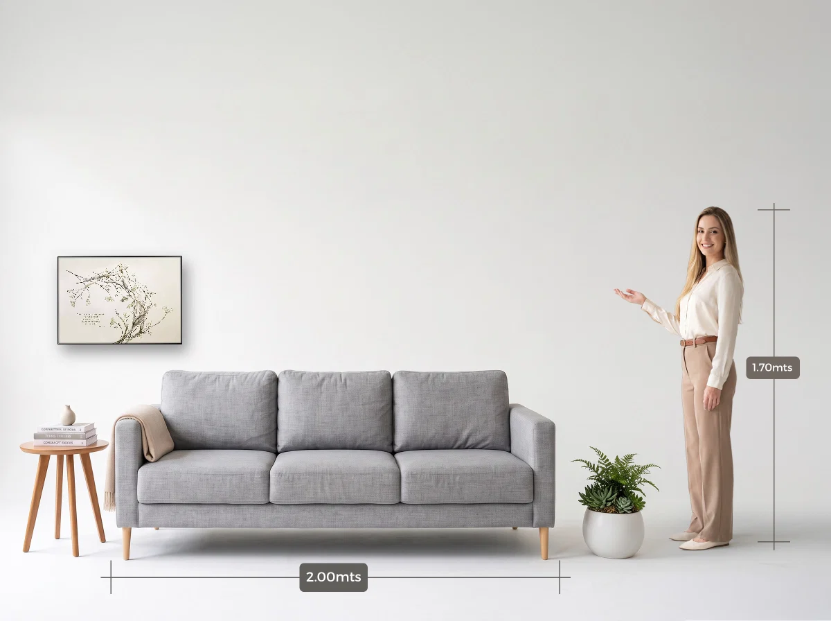Quadro 50×70 · Filete · preta · Sala · sofá de 2,00 m