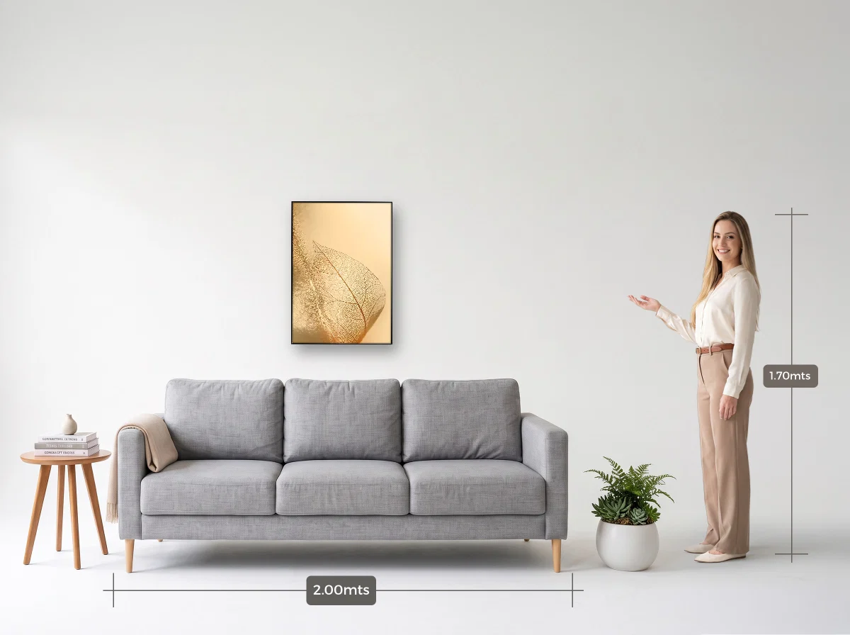 Quadro 50×70 · Filete · preta · Sala · sofá de 2,00 m