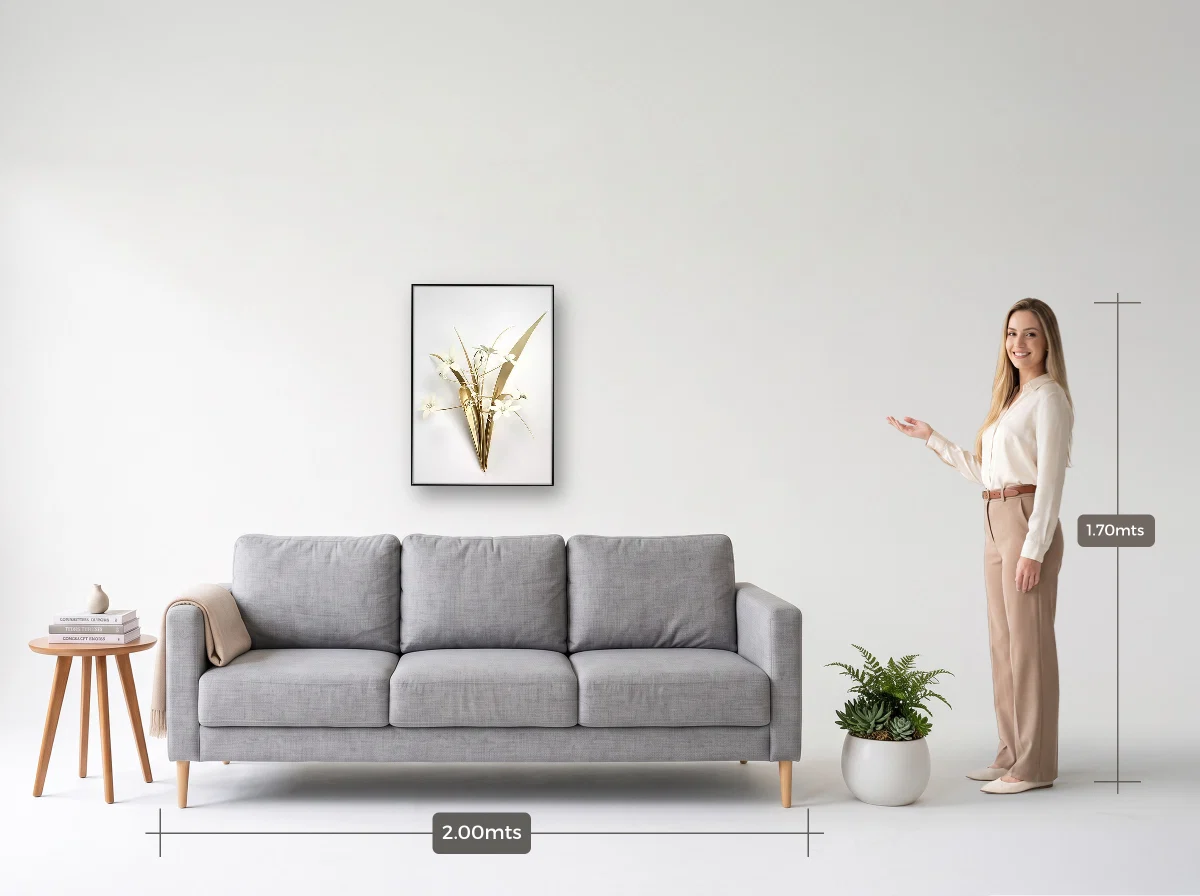 Quadro 50×70 · Filete · preta · Sala · sofá de 2,00 m