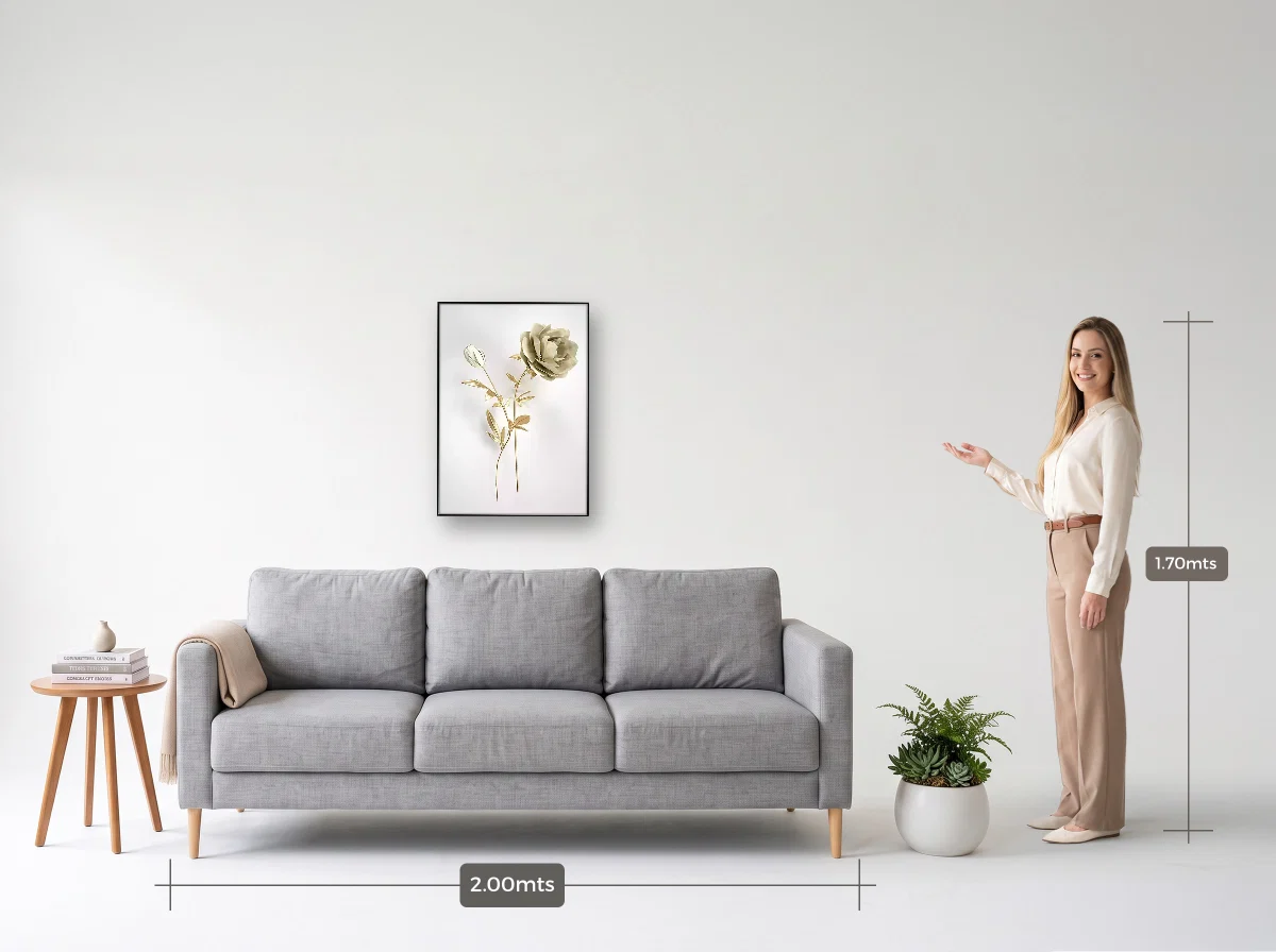 Quadro 50×70 · Filete · preta · Sala · sofá de 2,00 m