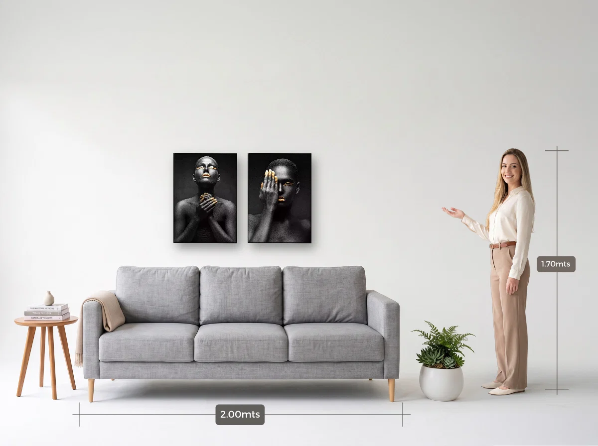 Duo 50×70 · Filete · preta · Sala · sofá de 2,00 m