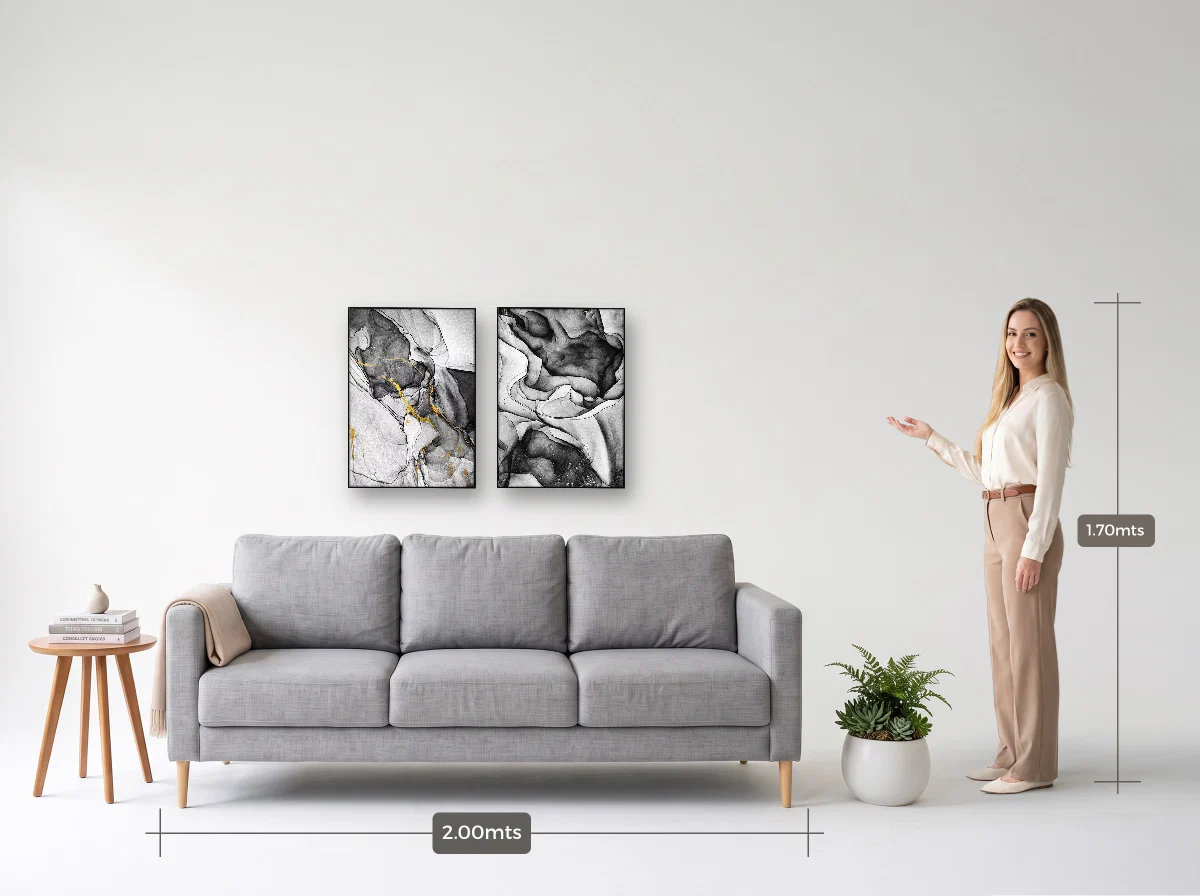 Duo 50×70 · Filete · preta · Sala · sofá de 2,00 m