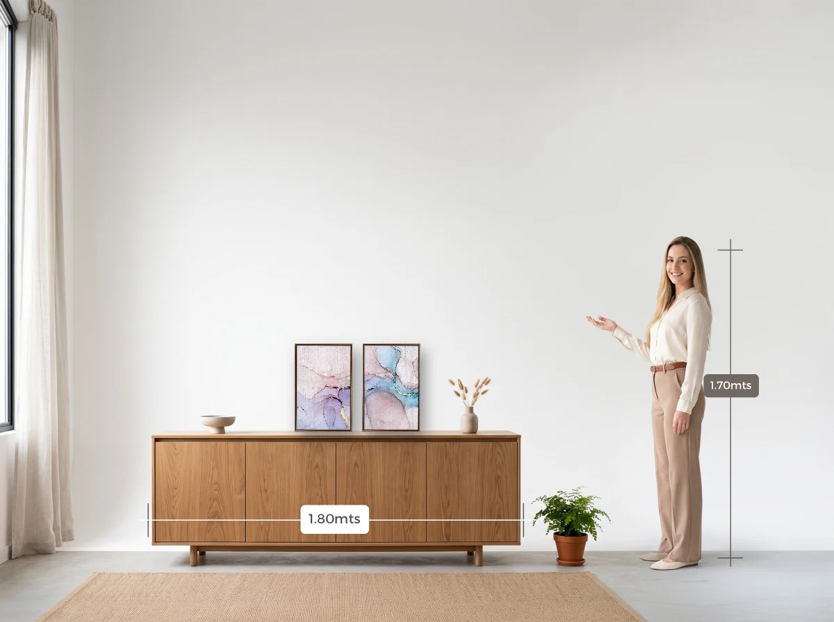 Duo 30×45 · Flutuante · tabaco · Sala · buffet de 1,80 m