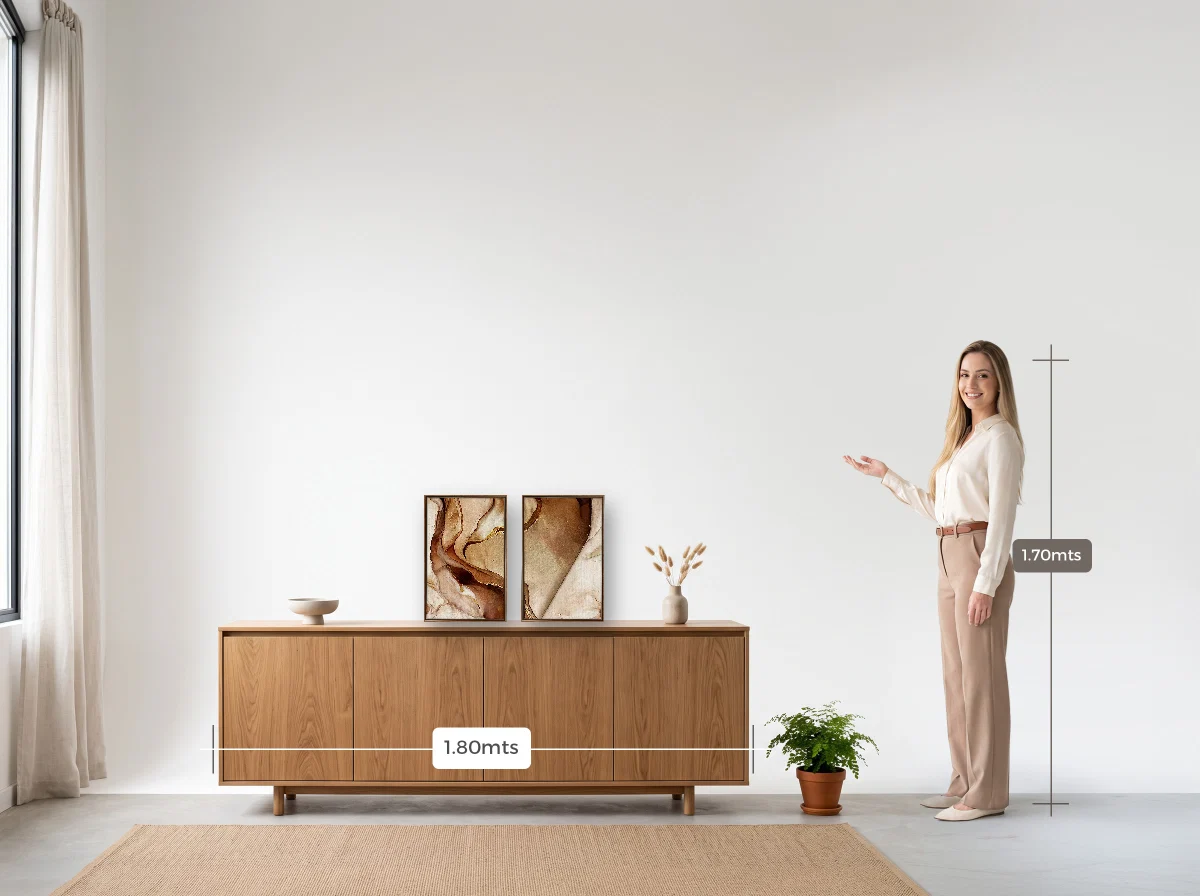 Duo 30×45 · Flutuante · tabaco · Sala · buffet de 1,80 m