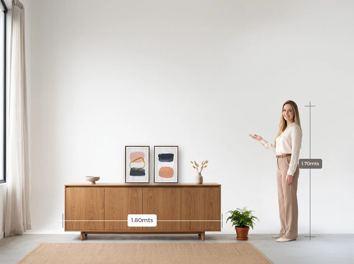 Duo 30×45 · Flutuante · tabaco · Sala · buffet de 1,80 m