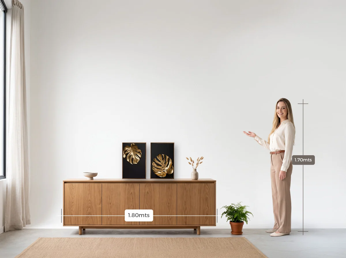 Duo 30×45 · Flutuante · tabaco · Sala · buffet de 1,80 m