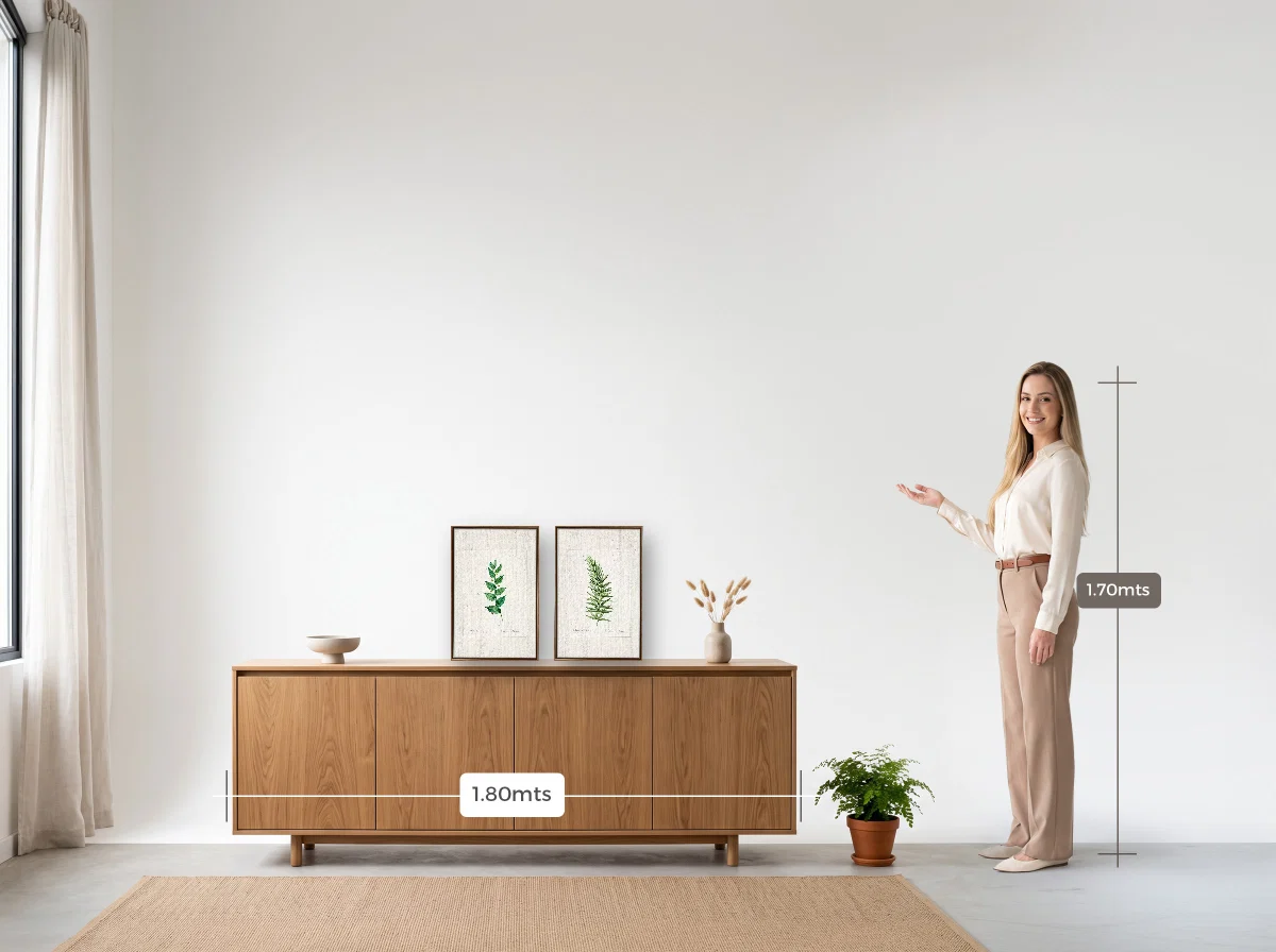 Duo 30×45 · Flutuante · tabaco · Sala · buffet de 1,80 m