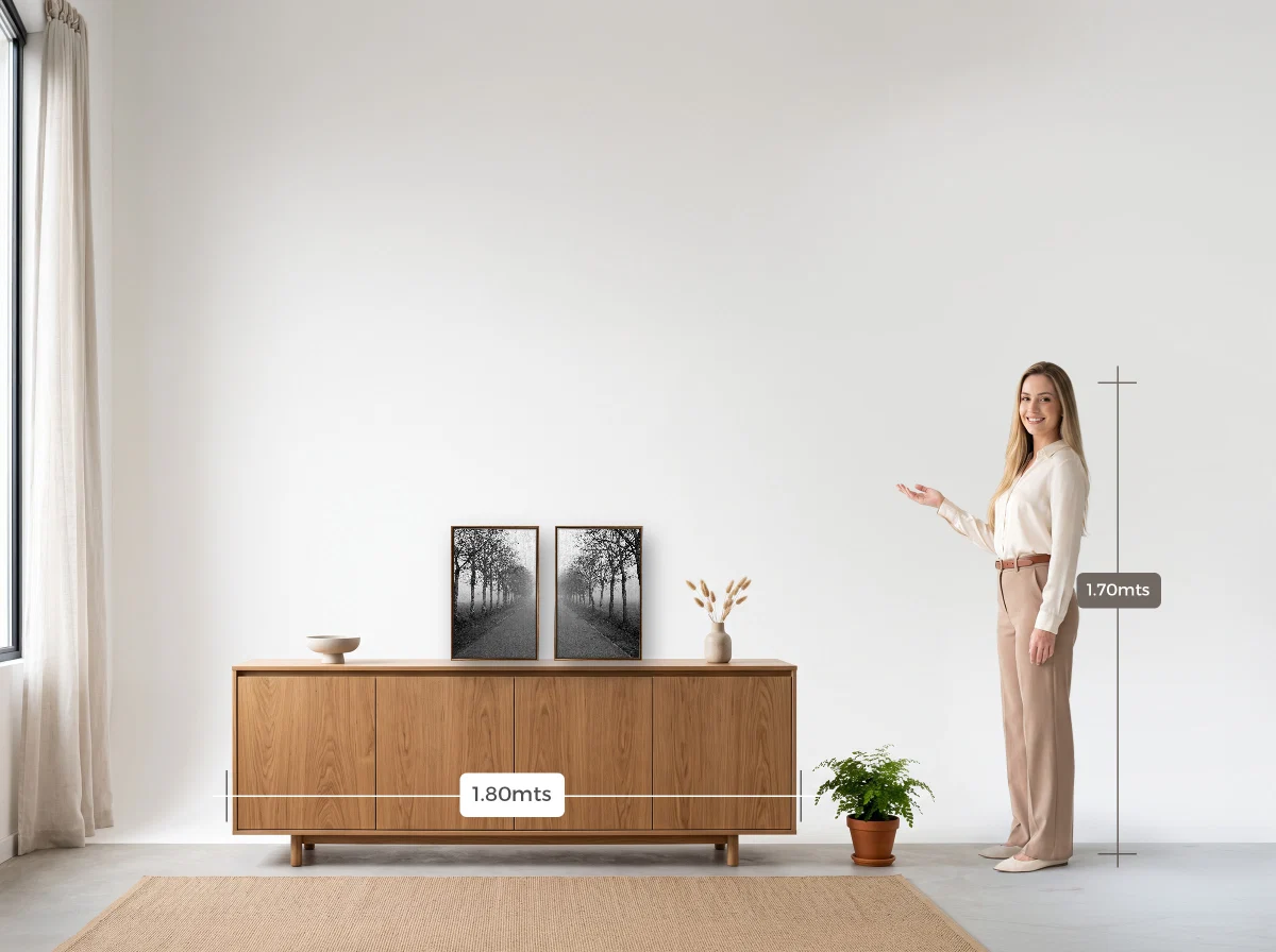 Duo 30×45 · Flutuante · tabaco · Sala · buffet de 1,80 m