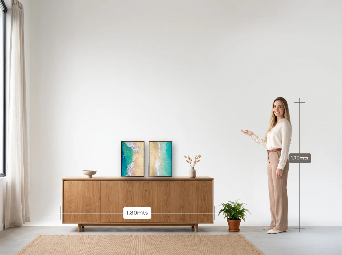 Duo 30×45 · Flutuante · tabaco · Sala · buffet de 1,80 m
