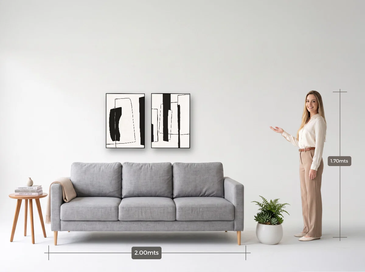 Duo 50×70 · Filete · preta · Sala · sofá de 2,00 m
