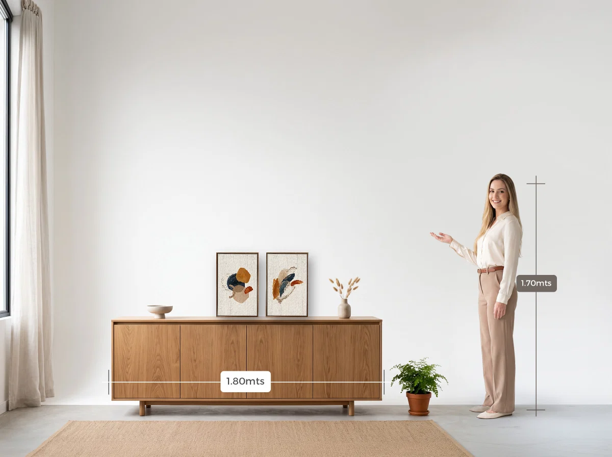 Duo 30×45 · Flutuante · tabaco · Sala · buffet de 1,80 m