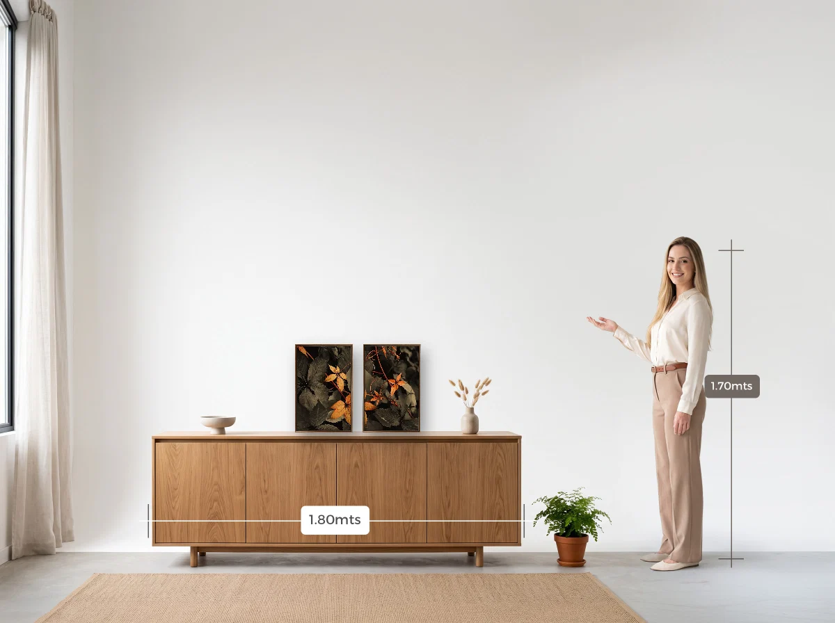 Duo 30×45 · Flutuante · tabaco · Sala · buffet de 1,80 m