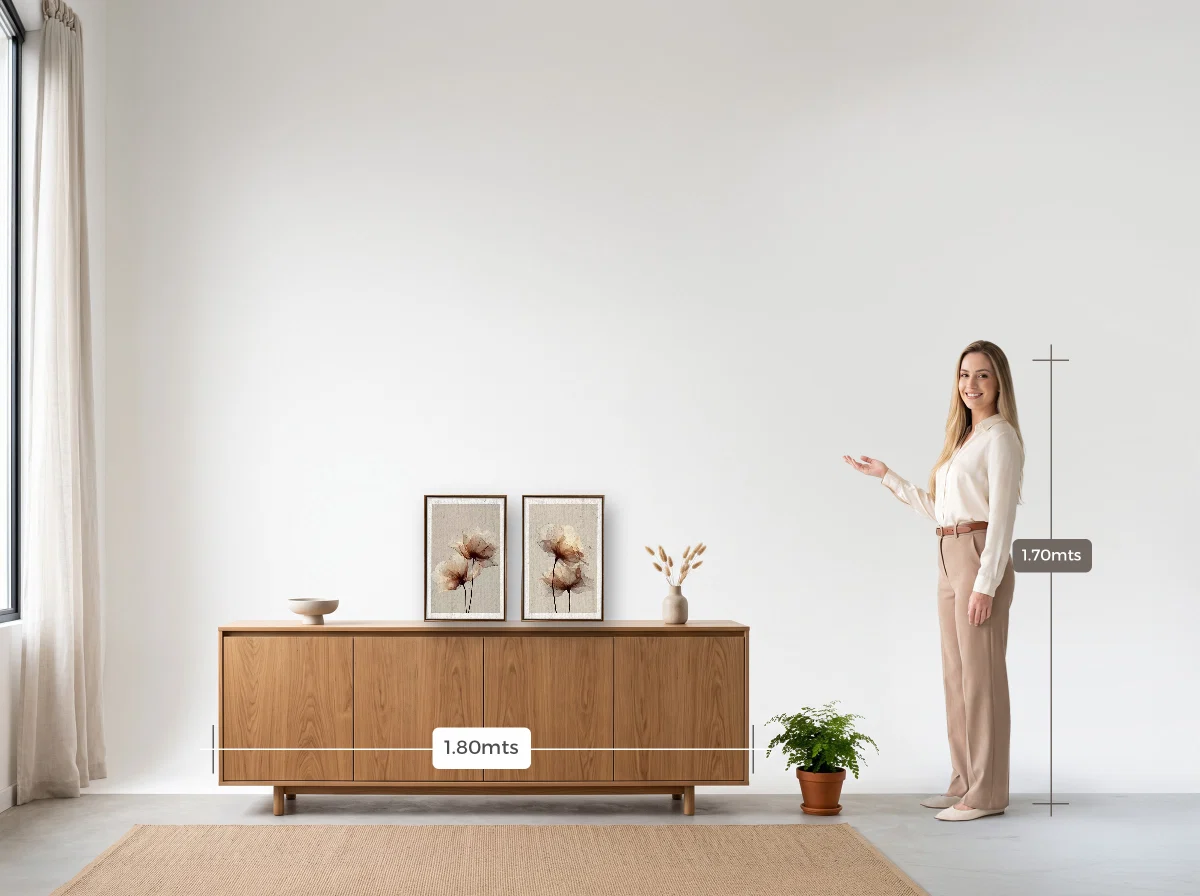 Duo 30×45 · Flutuante · tabaco · Sala · buffet de 1,80 m