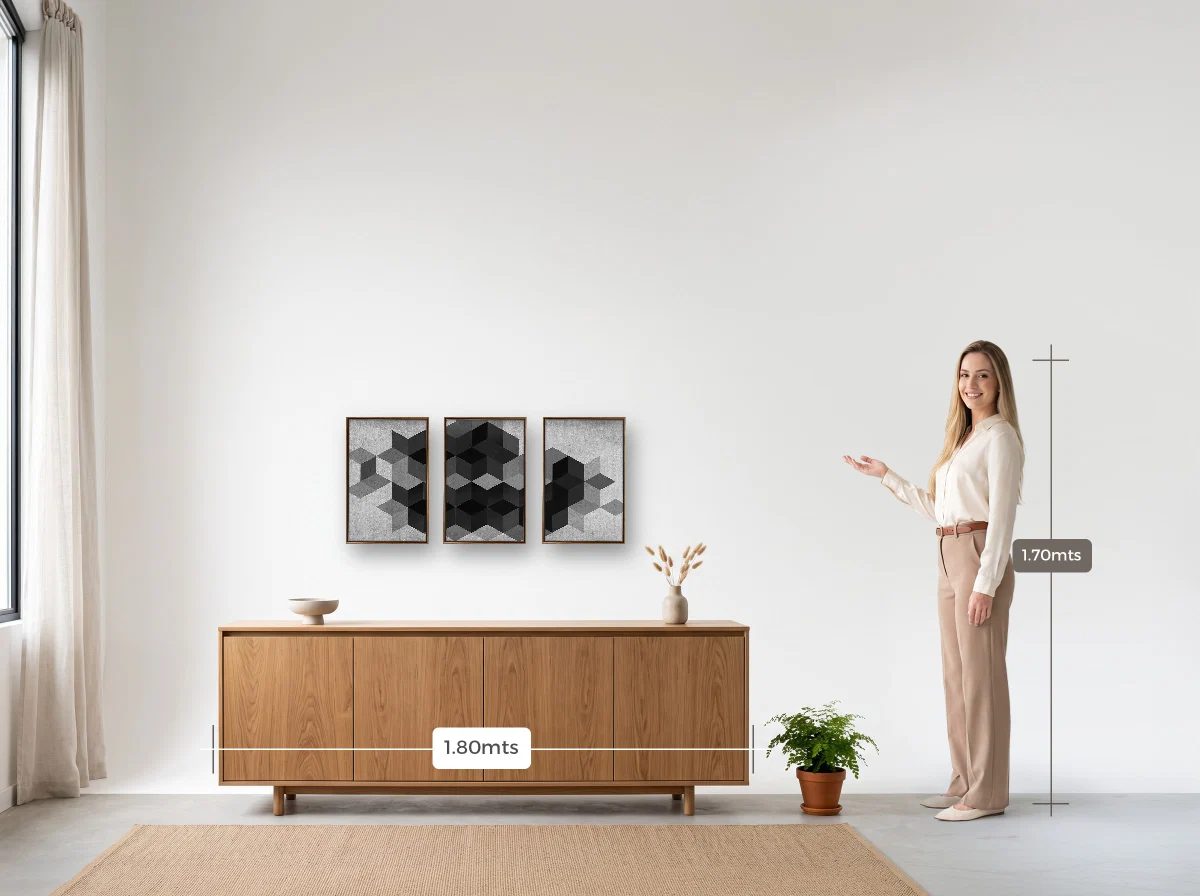 Trio 30×45 · Flutuante · tabaco · Sala · buffet de 1,80 m