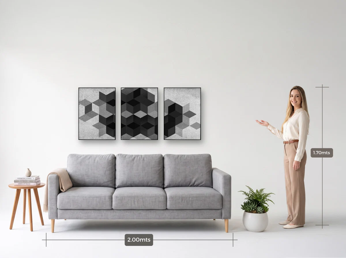 Trio 50×70 · Filete · preta · Sala · sofá de 2,00 m