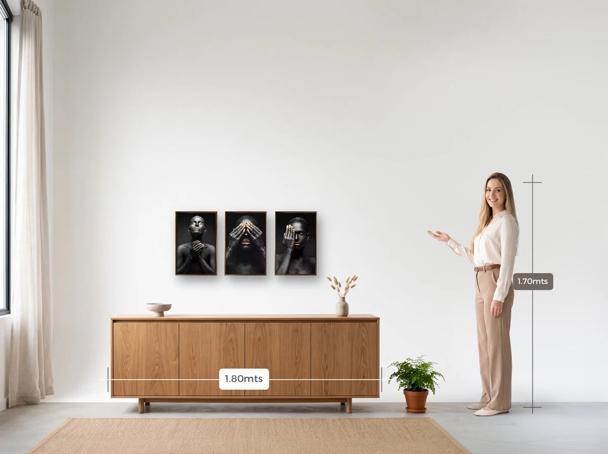 Trio 30×45 · Flutuante · tabaco · Sala · buffet de 1,80 m