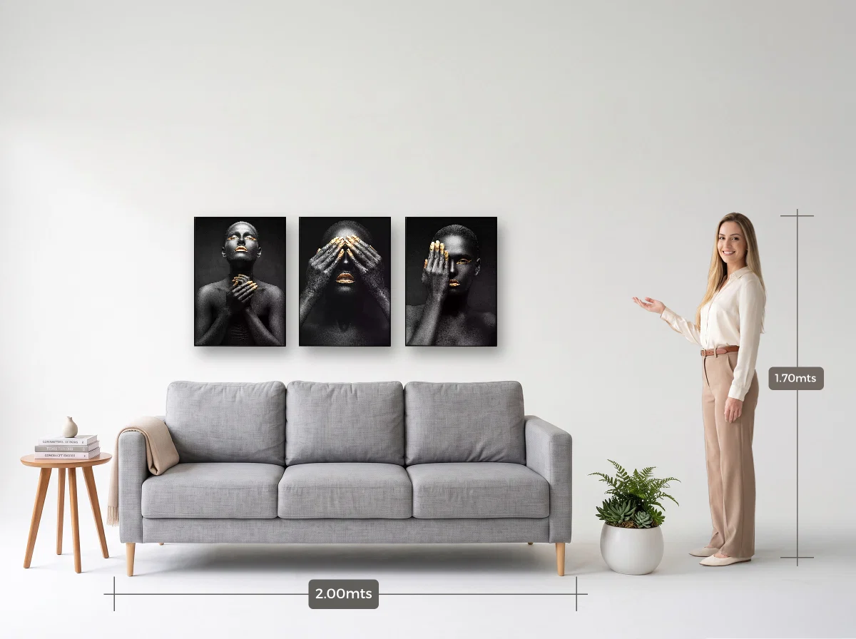 Trio 50×70 · Filete · preta · Sala · sofá de 2,00 m