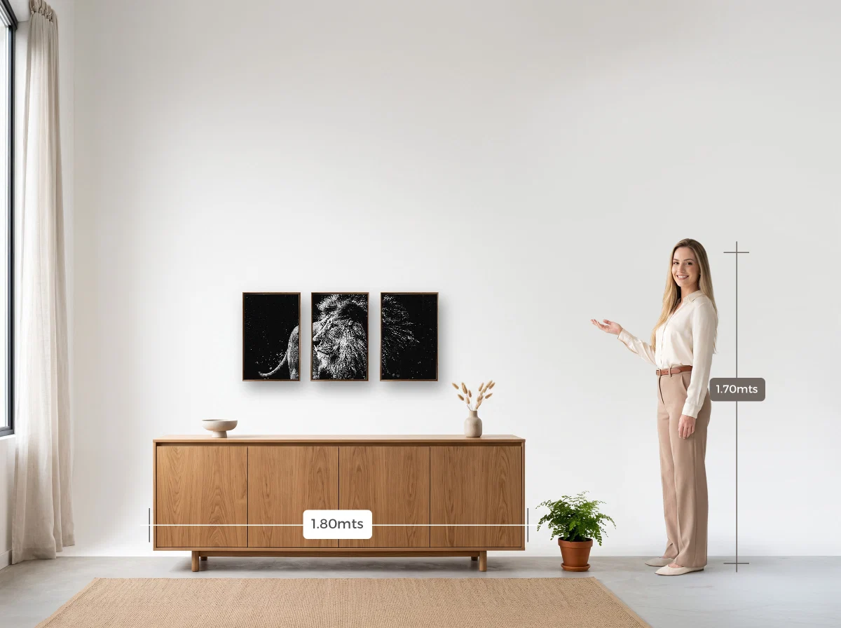 Trio 30×45 · Flutuante · tabaco · Sala · buffet de 1,80 m
