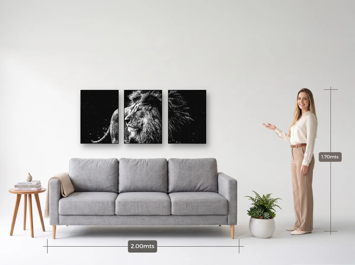 Trio 50×70 · Filete · preta · Sala · sofá de 2,00 m