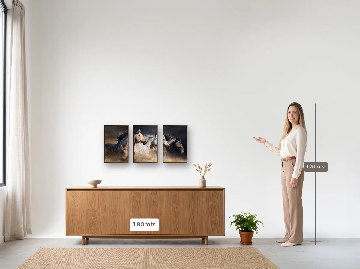 Trio 30×45 · Flutuante · tabaco · Sala · buffet de 1,80 m