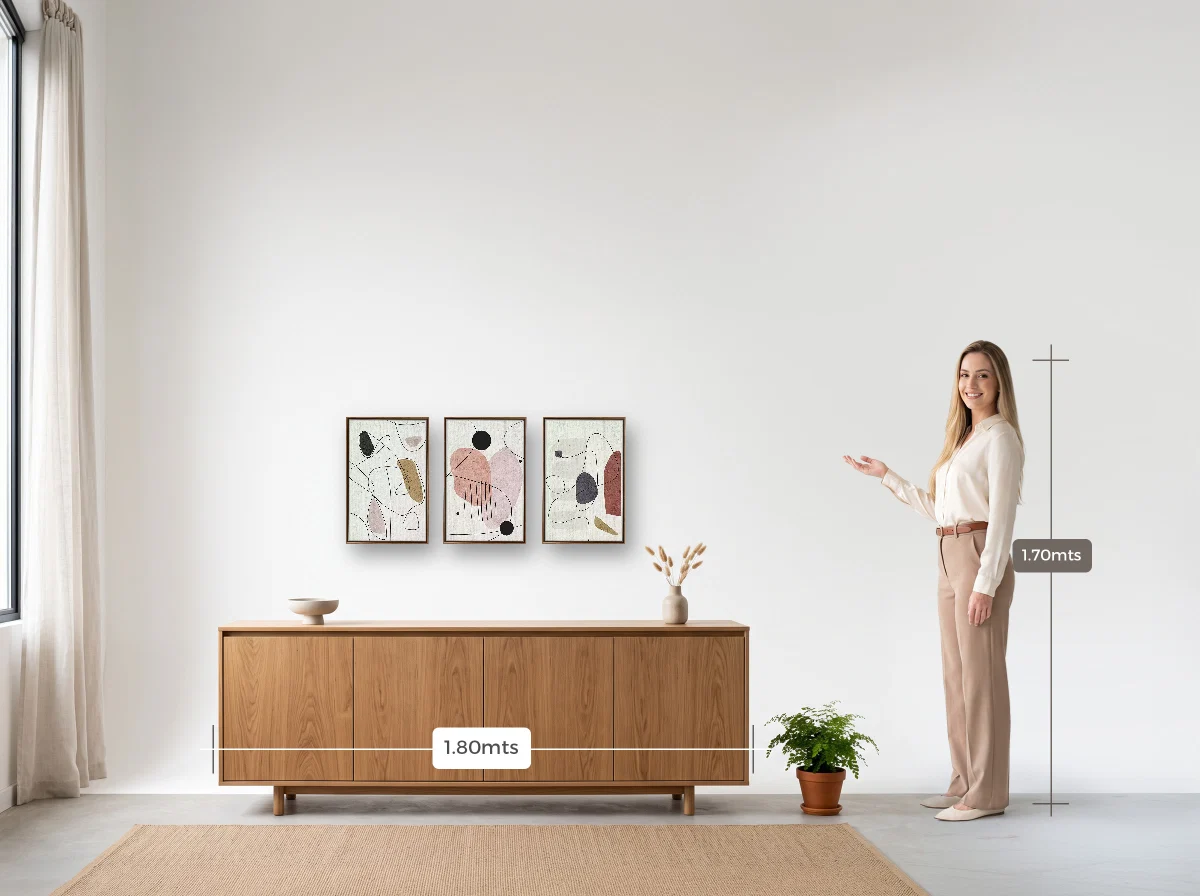 Trio 30×45 · Flutuante · tabaco · Sala · buffet de 1,80 m
