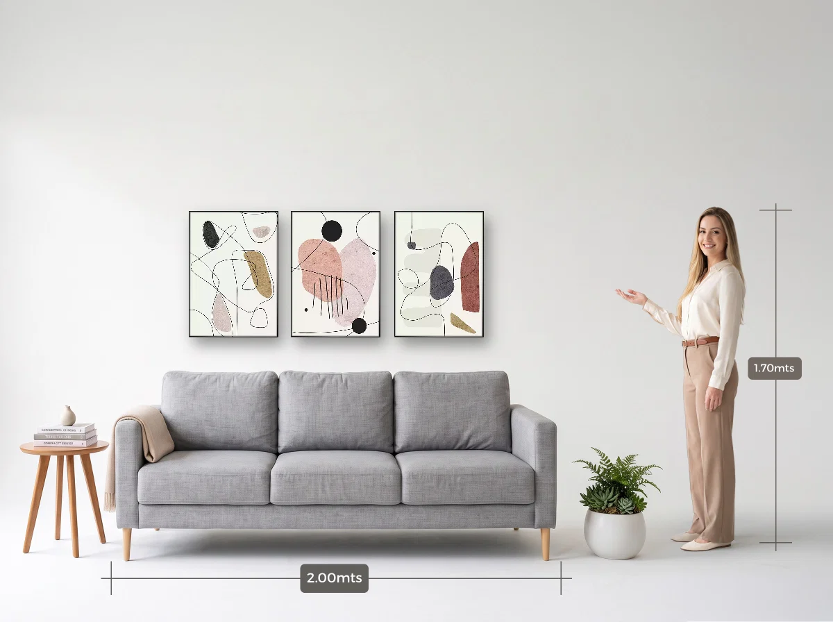 Trio 50×70 · Filete · preta · Sala · sofá de 2,00 m