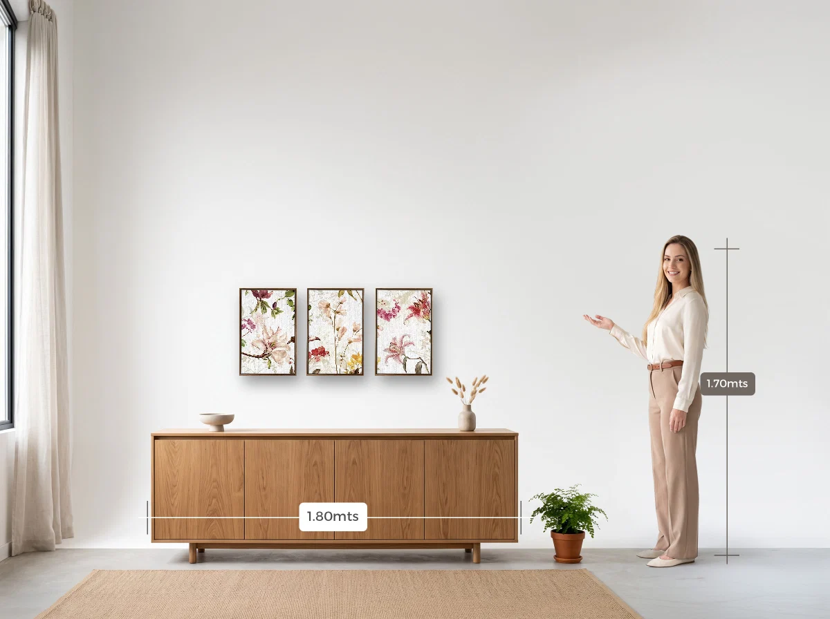 Trio 30×45 · Flutuante · tabaco · Sala · buffet de 1,80 m