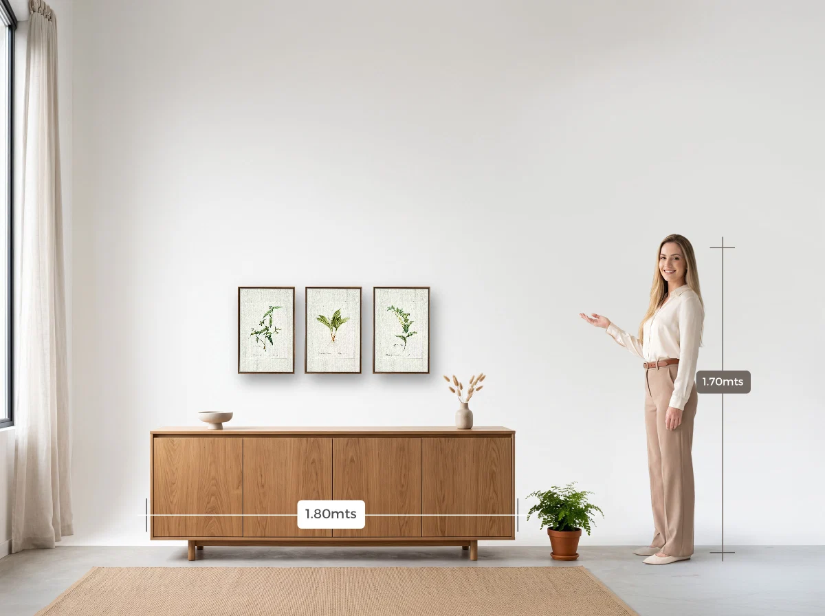 Trio 30×45 · Flutuante · tabaco · Sala · buffet de 1,80 m