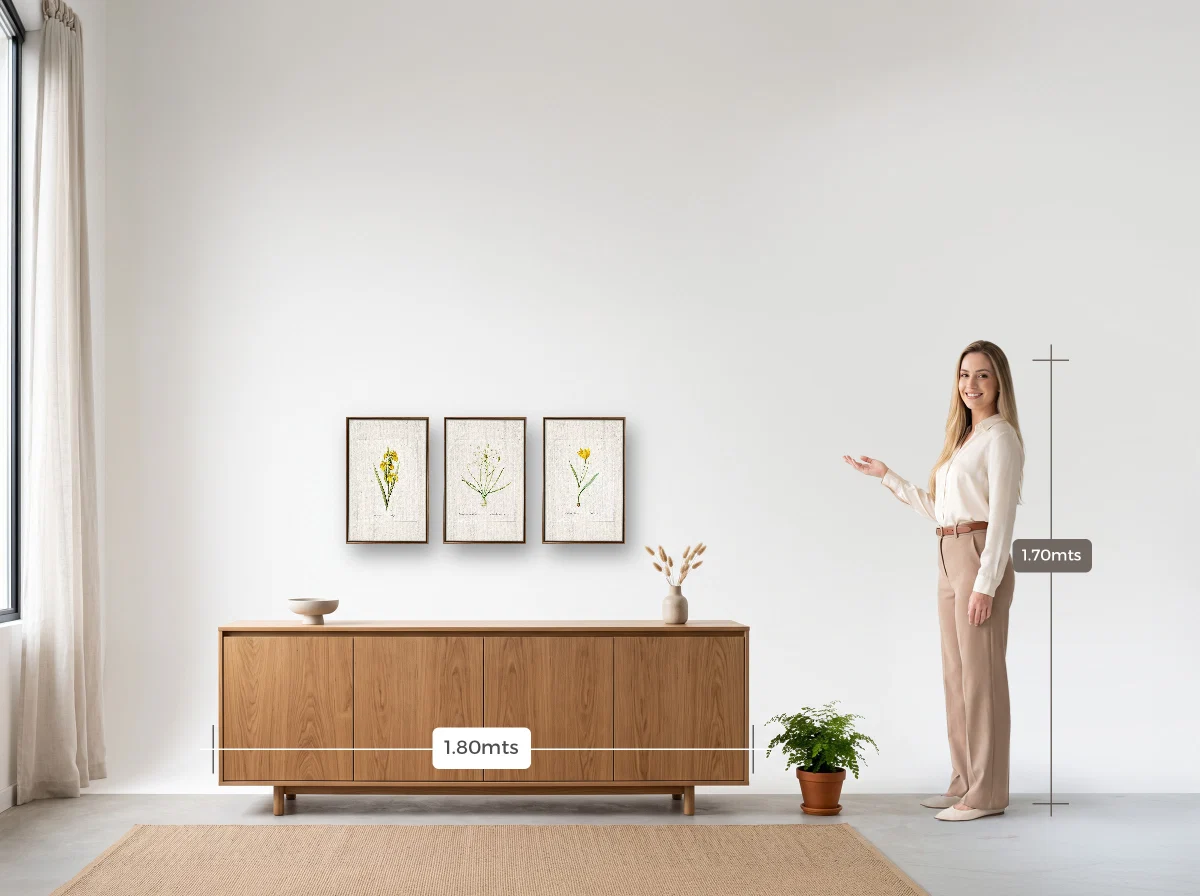 Trio 30×45 · Flutuante · tabaco · Sala · buffet de 1,80 m