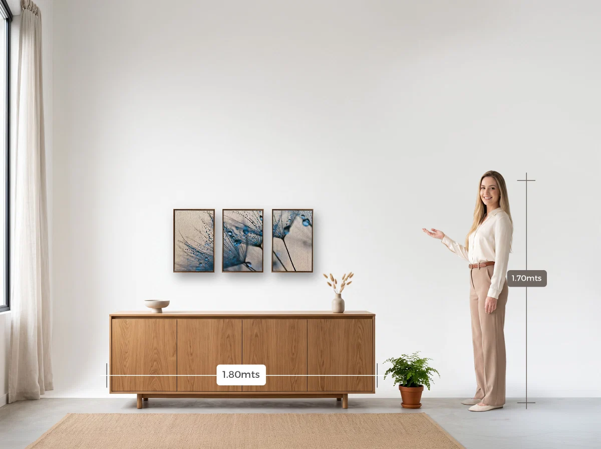 Trio 30×45 · Flutuante · tabaco · Sala · buffet de 1,80 m