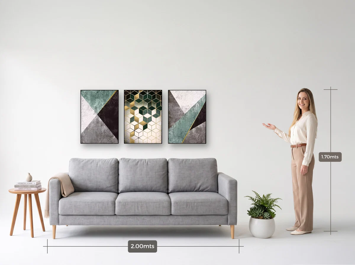 Trio 50×70 · Filete · preta · Sala · sofá de 2,00 m