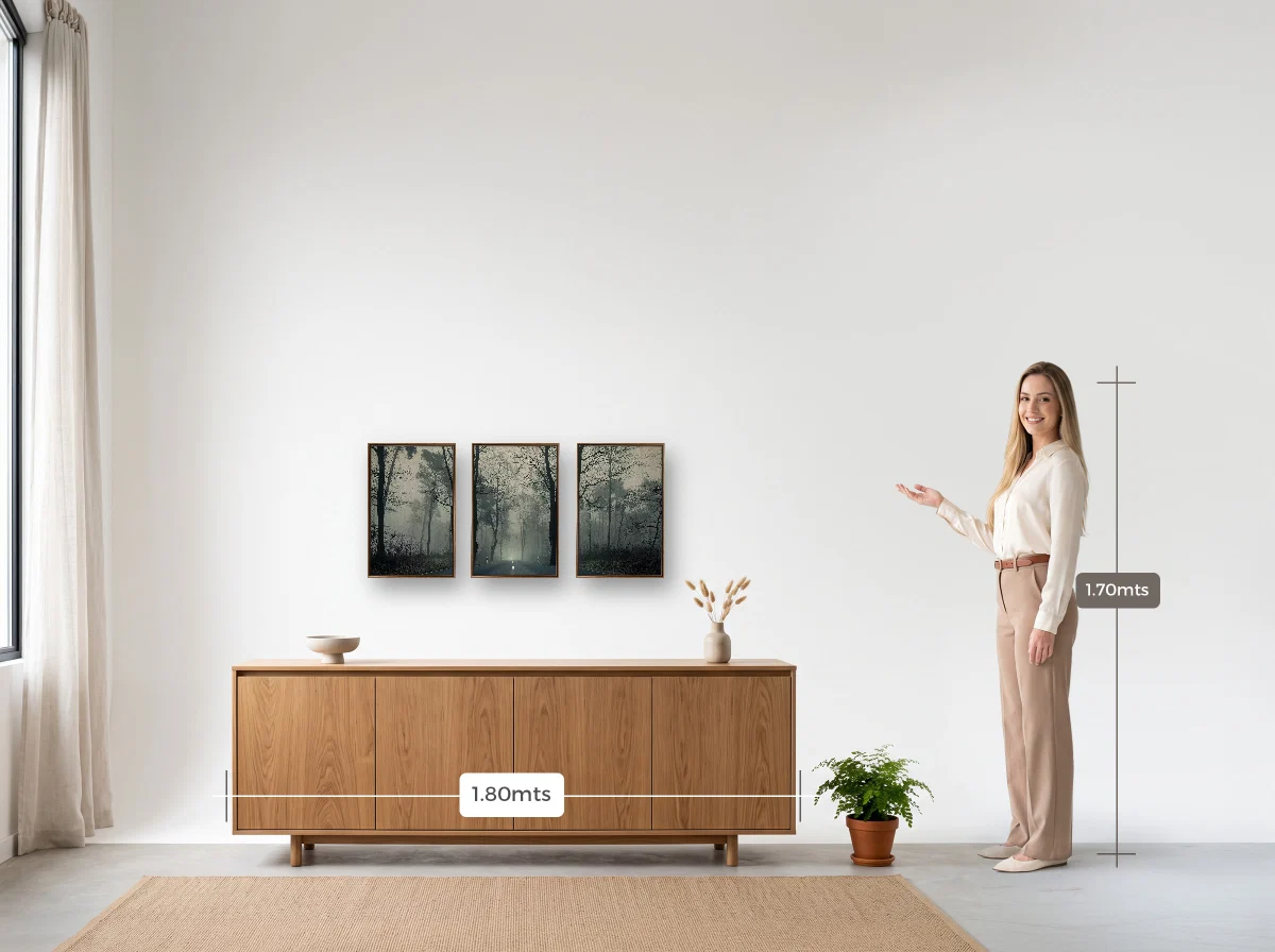 Trio 30×45 · Flutuante · tabaco · Sala · buffet de 1,80 m