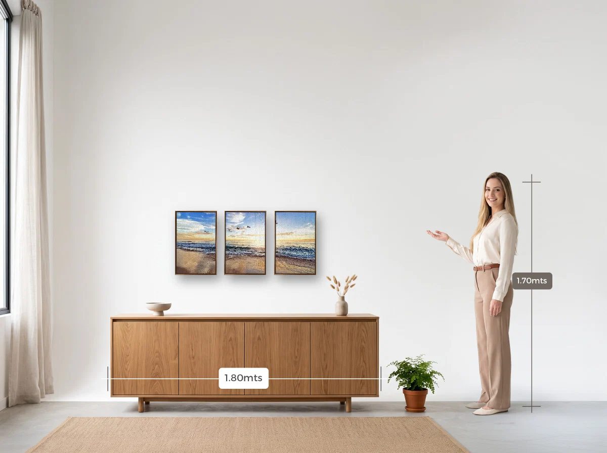 Trio 30×45 · Flutuante · tabaco · Sala · buffet de 1,80 m