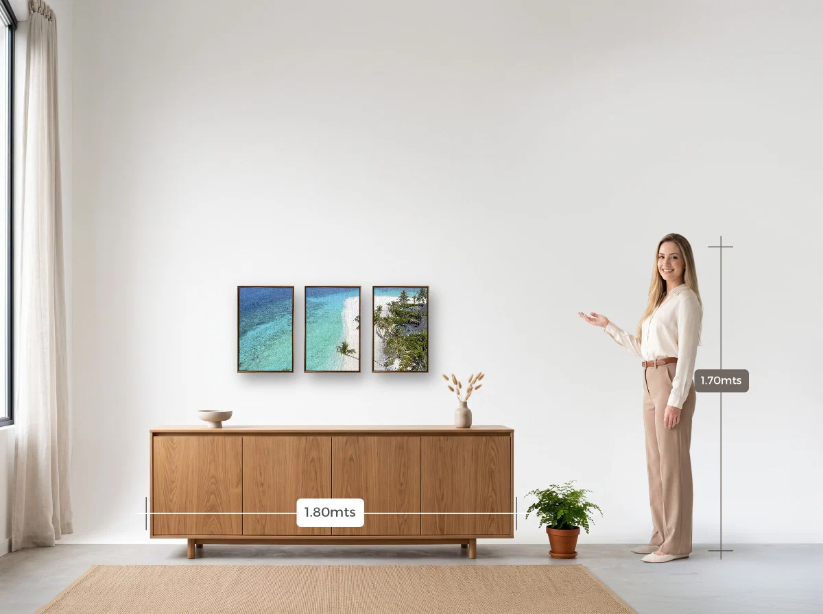 Trio 30×45 · Flutuante · tabaco · Sala · buffet de 1,80 m