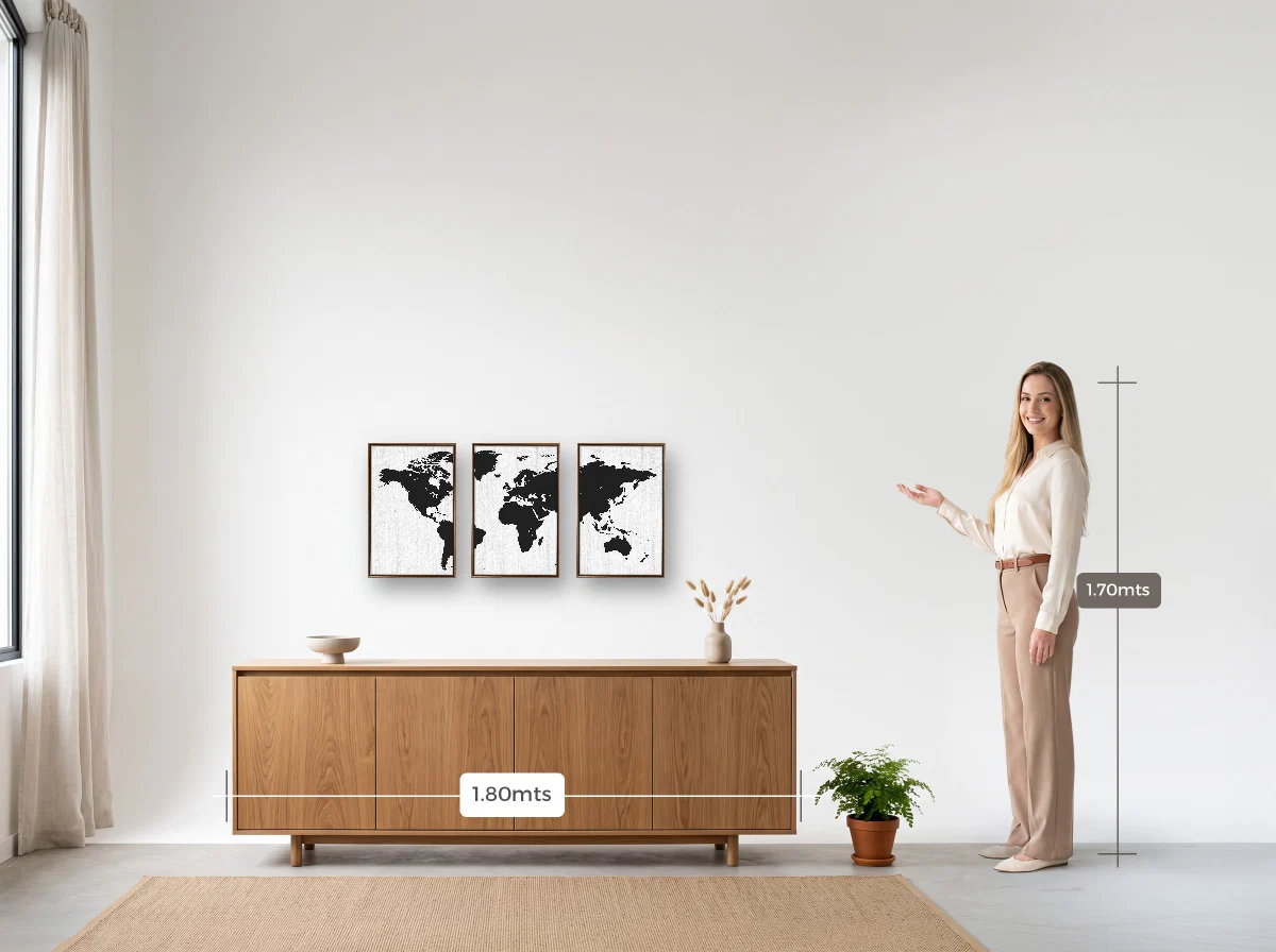 Trio 30×45 · Flutuante · tabaco · Sala · buffet de 1,80 m