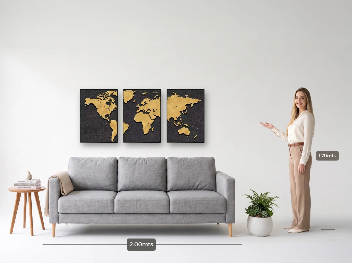 Trio 50×70 · Filete · preta · Sala · sofá de 2,00 m