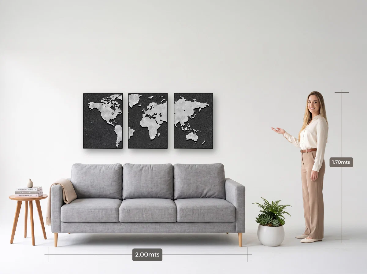Trio 50×70 · Filete · preta · Sala · sofá de 2,00 m
